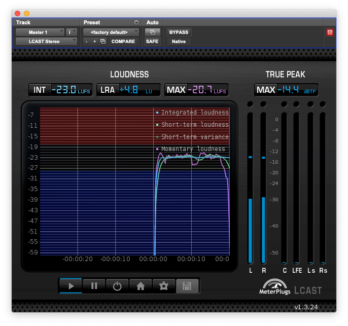 Loudness Report -23 LUFS Broadcast Specification